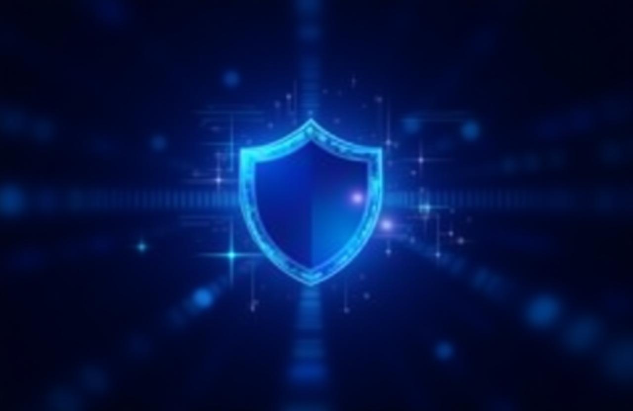 Protección cibernética empresarial con escudo de seguridad digital